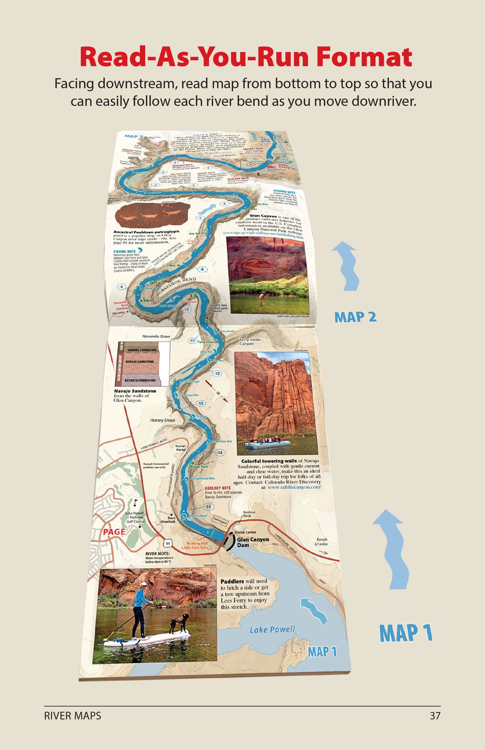 Colorado river map grand canyon Read as you run format